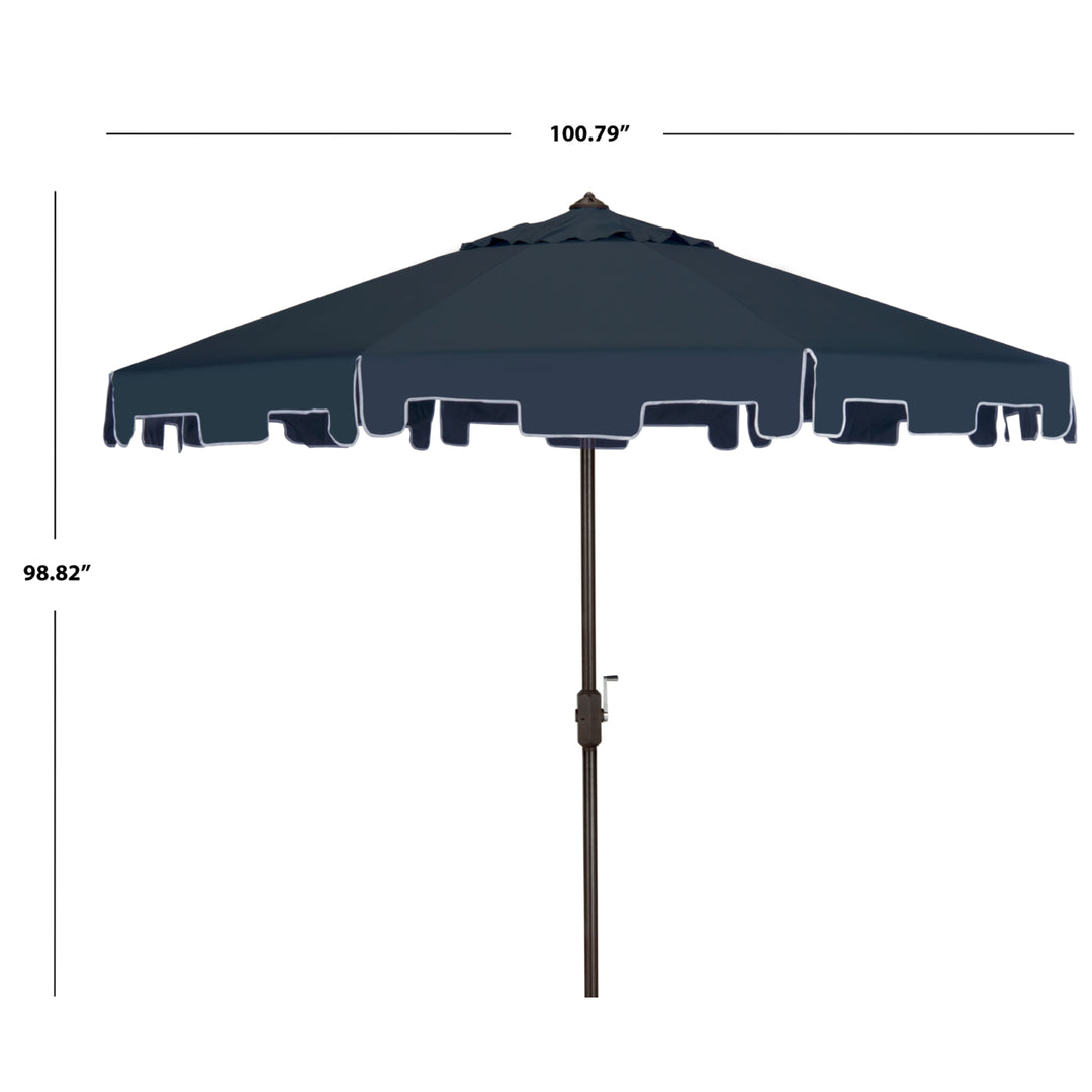 SAFAVIEH Outdoor Collection Zimmerman 9-Foot Tilt Umbrella and Flap Navy Image 3