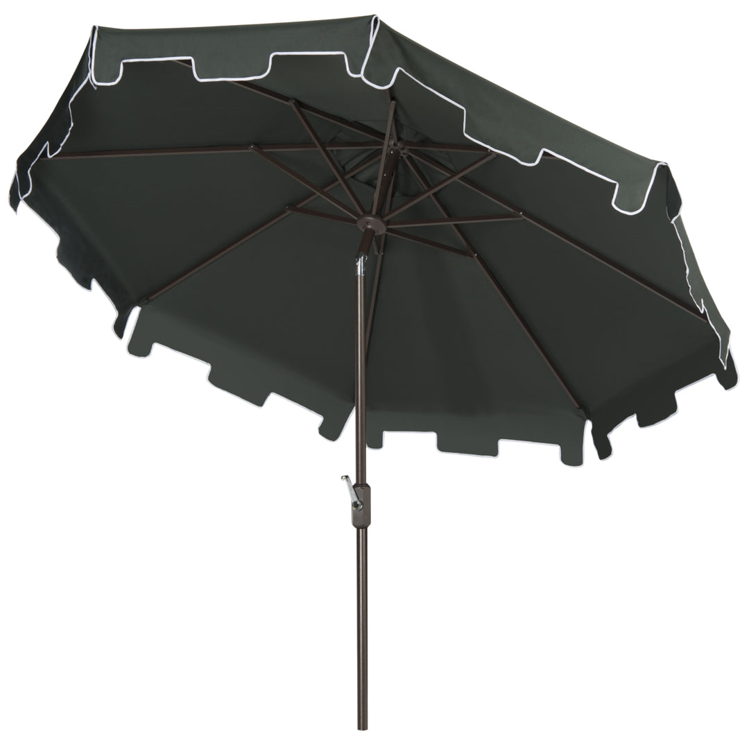 SAFAVIEH Outdoor Collection Zimmerman 9-Foot Tilt Umbrella and Flap Dark Green Image 5