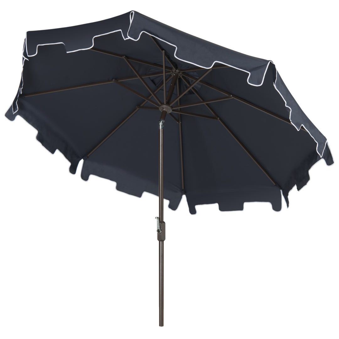 SAFAVIEH Outdoor Collection Zimmerman 9-Foot Tilt Umbrella and Flap Navy Image 5