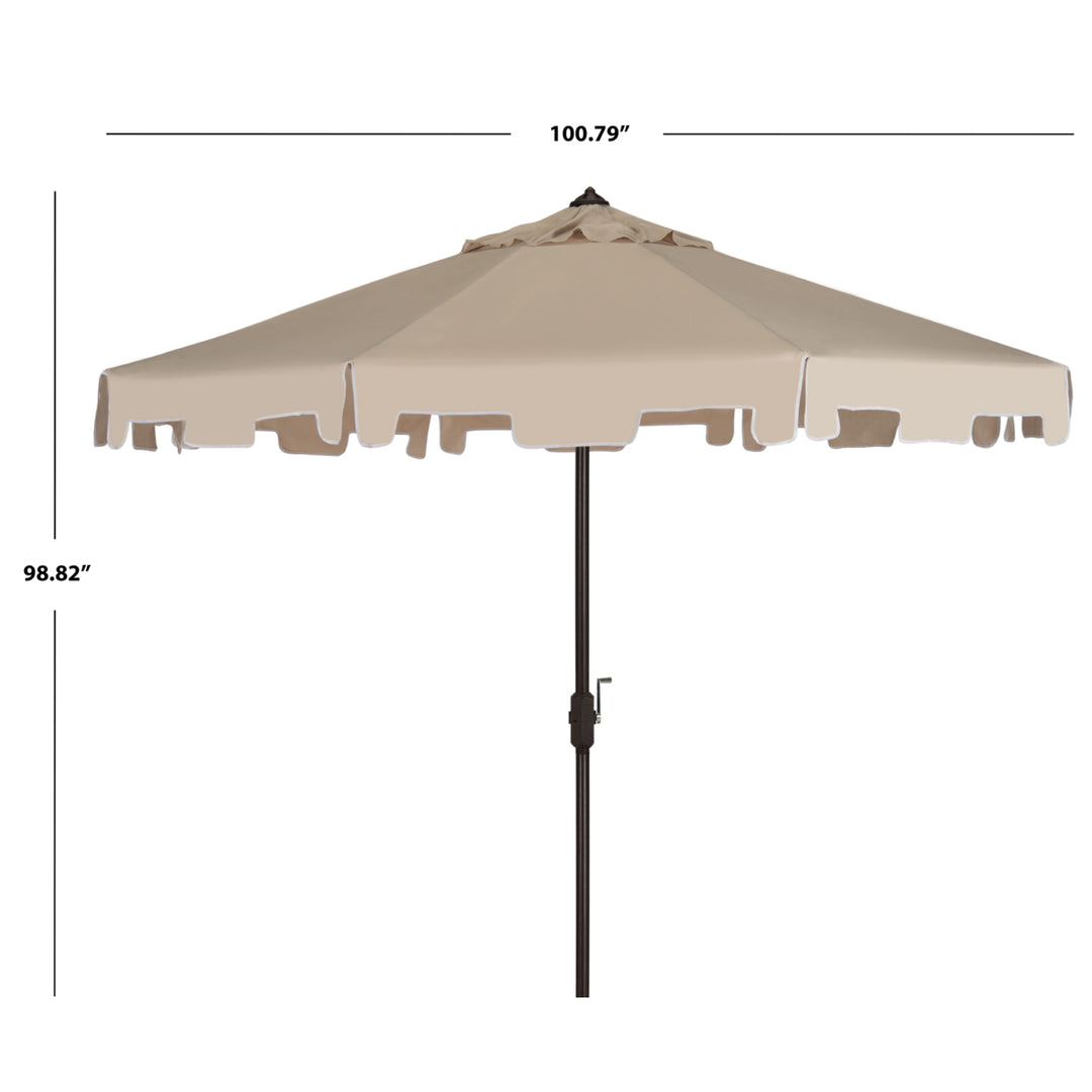 SAFAVIEH Outdoor Collection Zimmerman 9-Foot Tilt Umbrella and Flap Beige Image 3