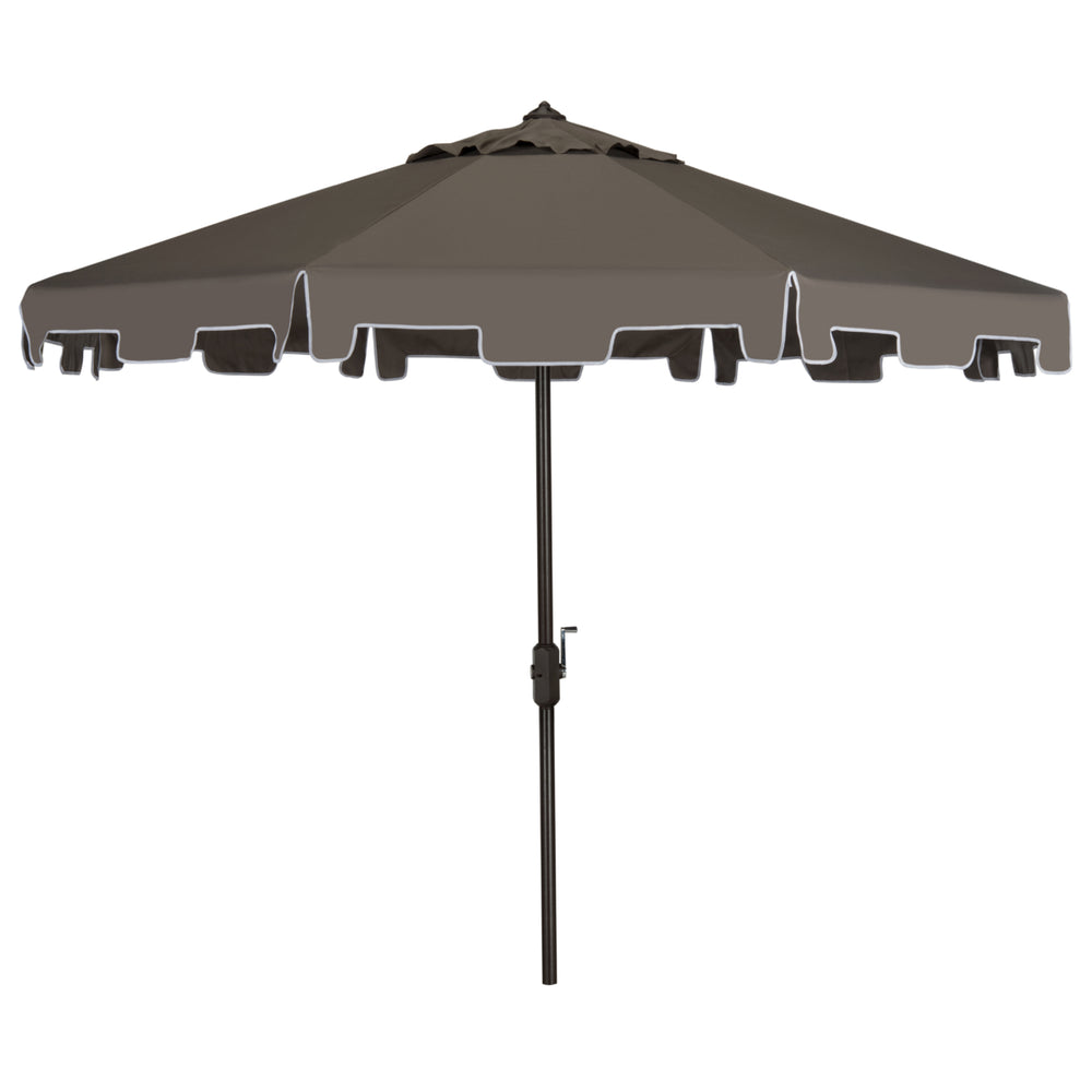 SAFAVIEH Outdoor Collection Zimmerman 9-Foot Tilt Umbrella and Flap Grey Image 2