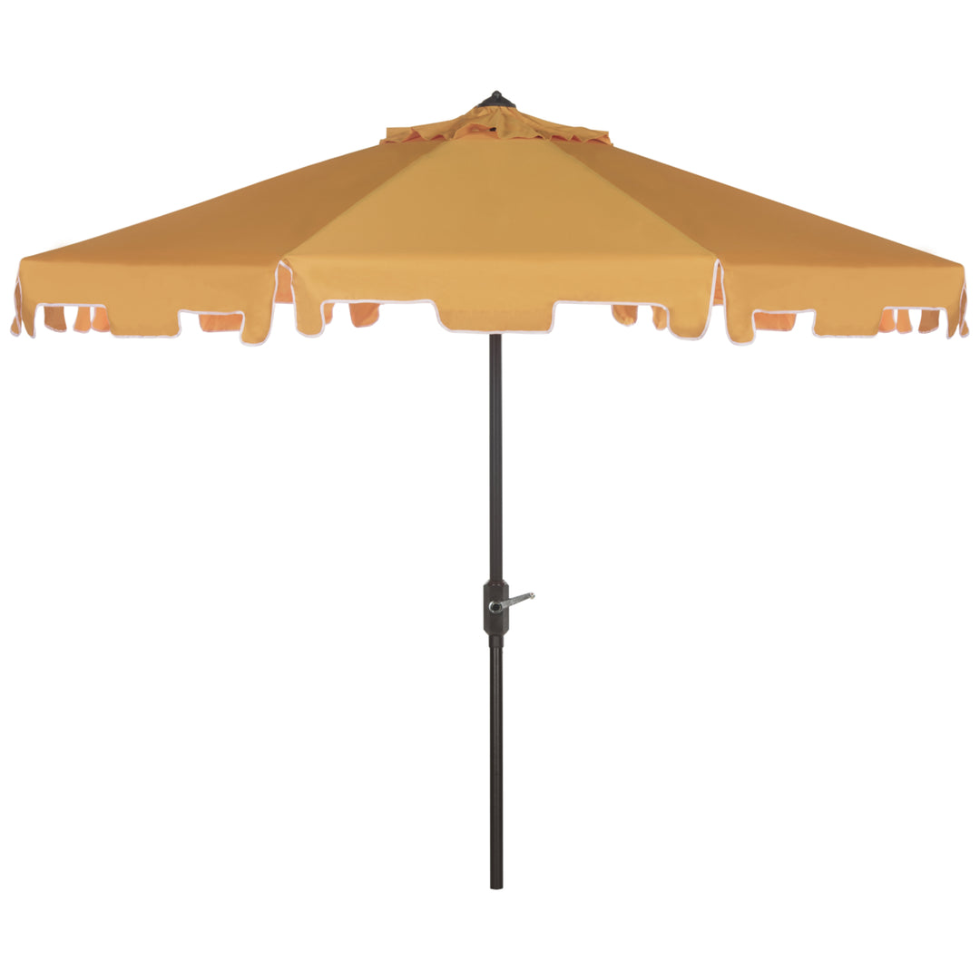 SAFAVIEH Outdoor Collection Zimmerman 9-Foot Tilt Umbrella and Flap Yellow/White Image 2