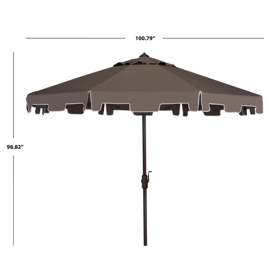 SAFAVIEH Outdoor Collection Zimmerman 9-Foot Tilt Umbrella and Flap Grey Image 3