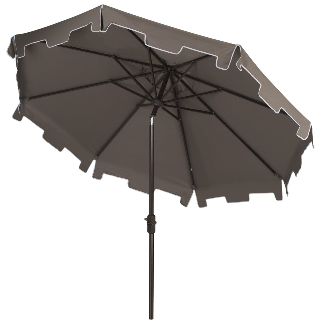 SAFAVIEH Outdoor Collection Zimmerman 9-Foot Tilt Umbrella and Flap Grey Image 5