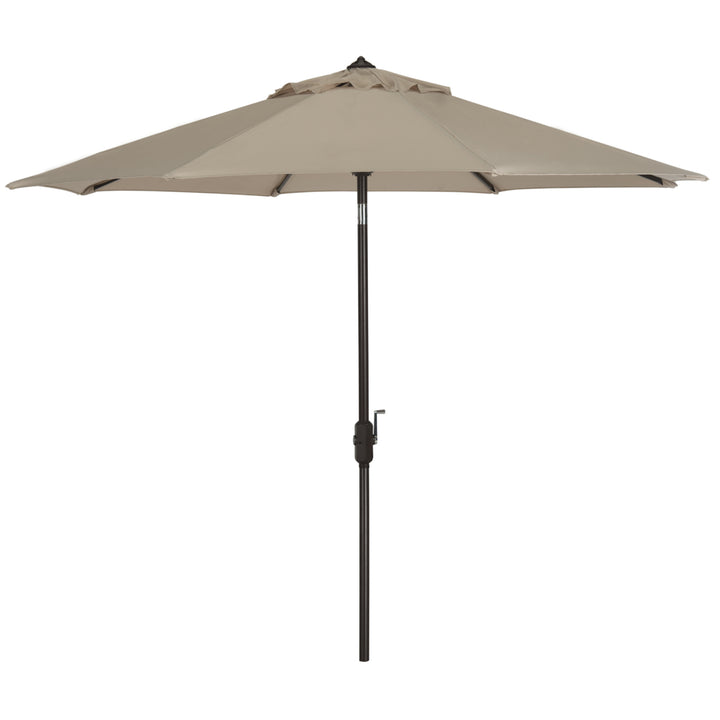 SAFAVIEH Outdoor Collection Ortega 9-Foot Tilt Crank Umbrella Beige Image 6