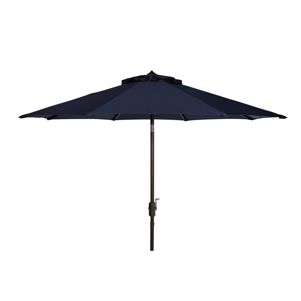 SAFAVIEH Outdoor Collection Ortega 9-Foot Tilt Crank Umbrella Navy Image 2