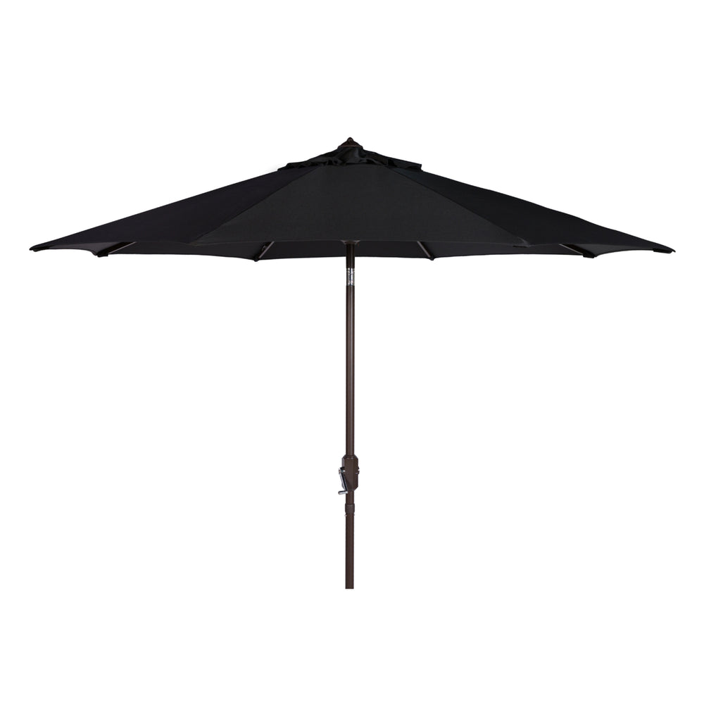 SAFAVIEH Outdoor Collection Ortega 9-Foot Tilt Crank Umbrella Black Image 2