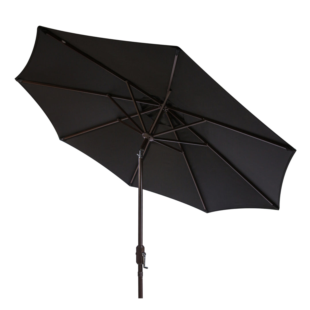 SAFAVIEH Outdoor Collection Ortega 9-Foot Tilt Crank Umbrella Black Image 5