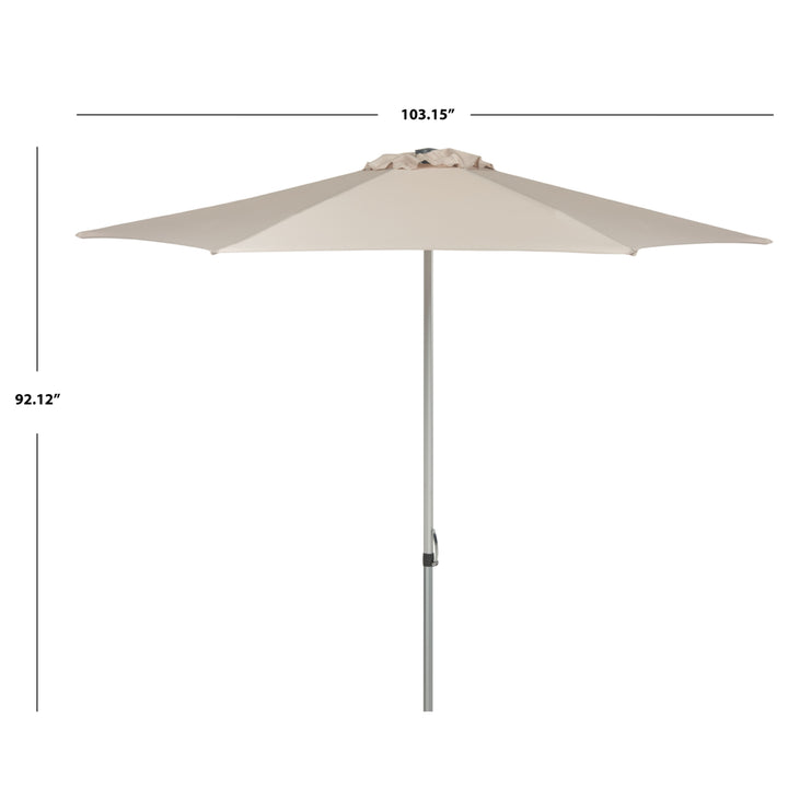 SAFAVIEH Outdoor Collection Hurst 9-Foot Easy Glide Market Umbrella Beige Image 3