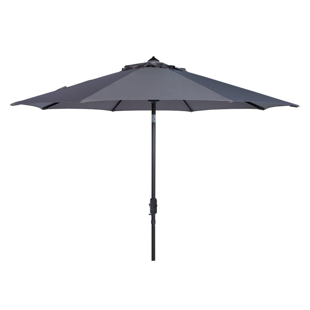 SAFAVIEH Outdoor Collection Ortega 9-Foot Tilt Crank Umbrella Grey Image 2