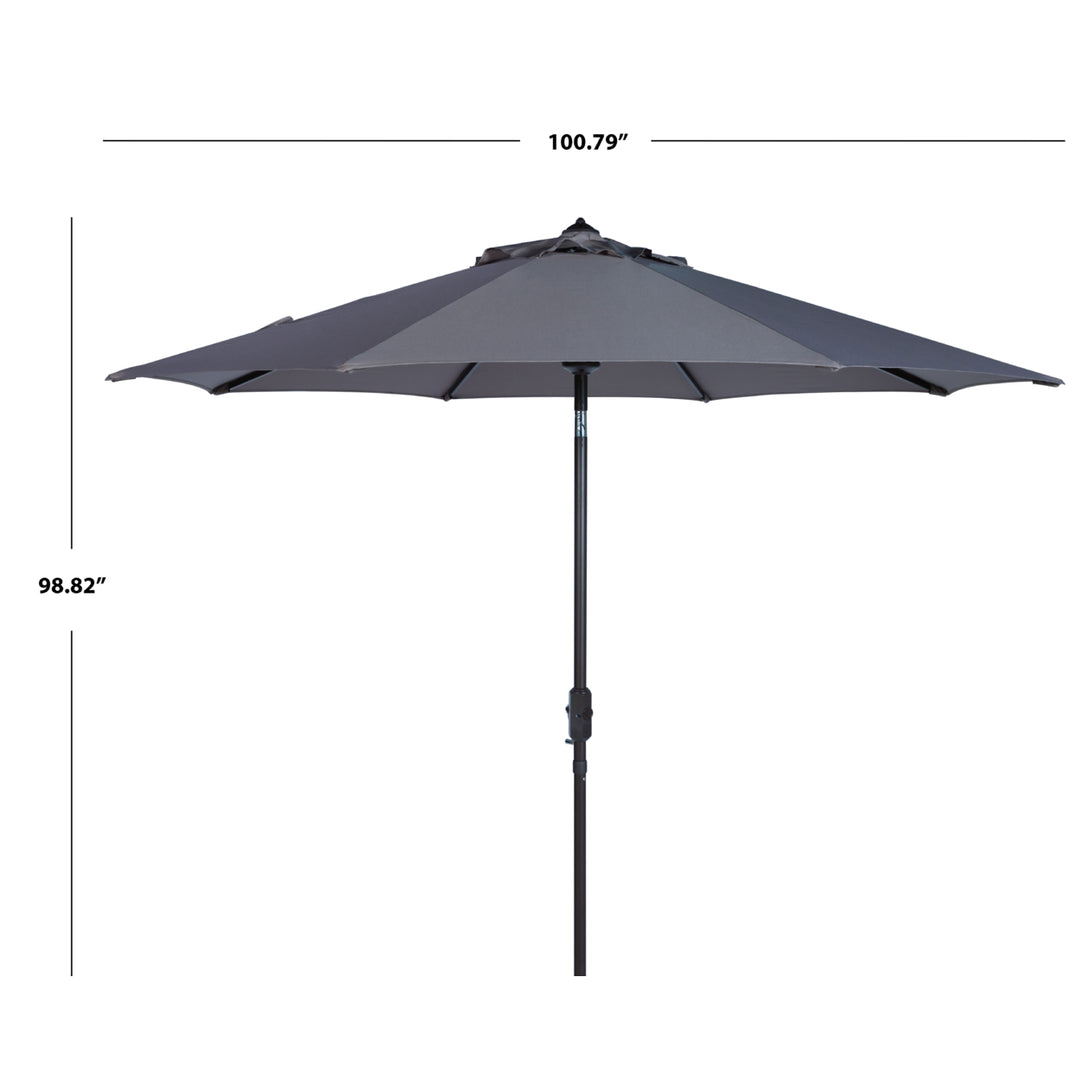 SAFAVIEH Outdoor Collection Ortega 9-Foot Tilt Crank Umbrella Grey Image 3