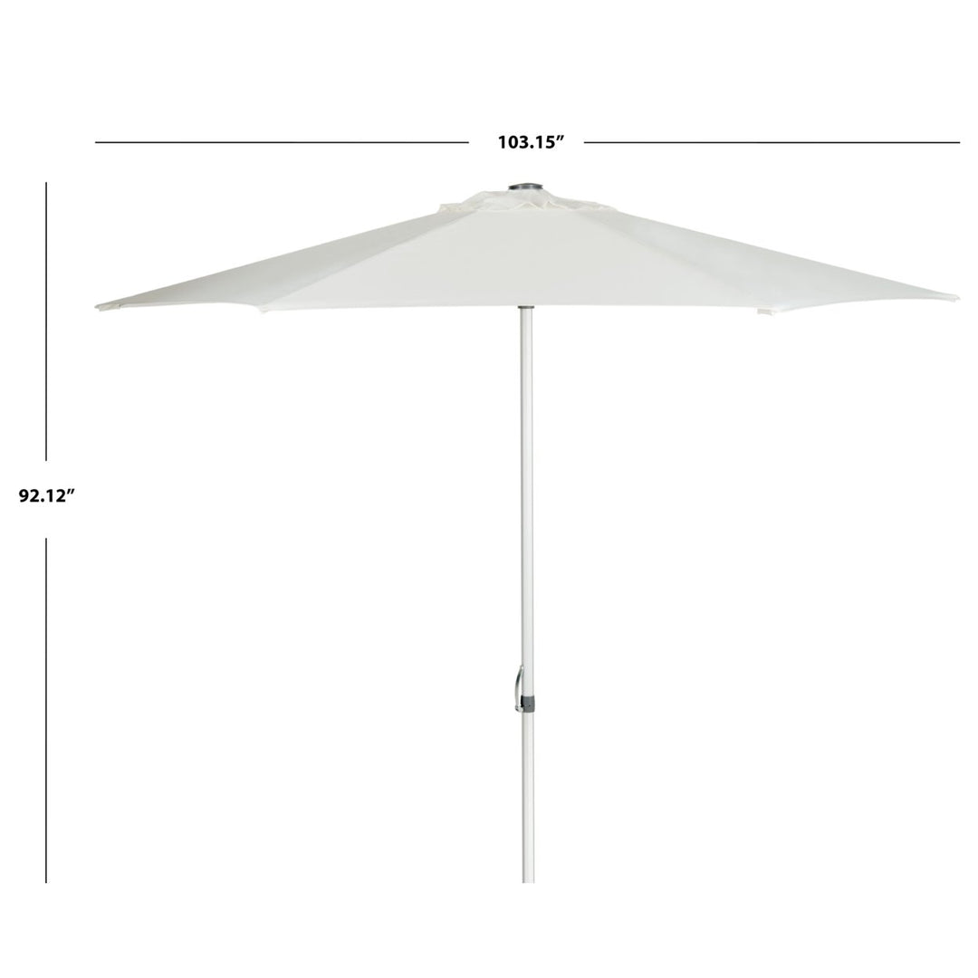 SAFAVIEH Outdoor Collection Hurst 9-Foot Easy Glide Market Umbrella Natural Image 3