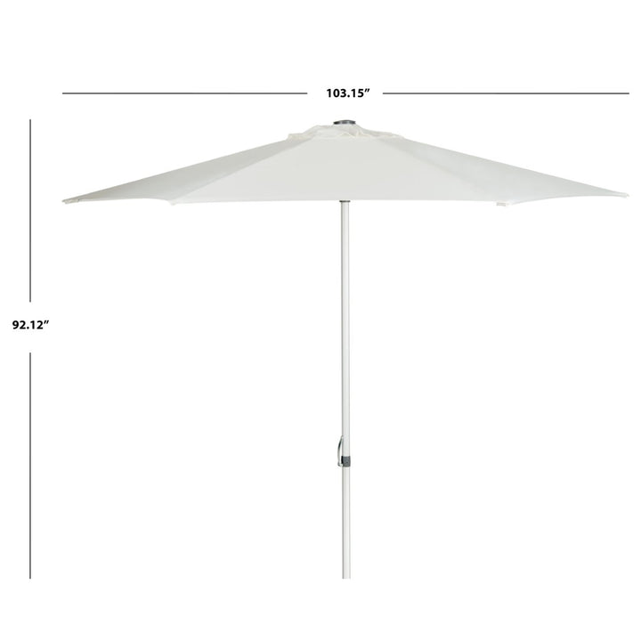 SAFAVIEH Outdoor Collection Hurst 9-Foot Easy Glide Market Umbrella Natural Image 3