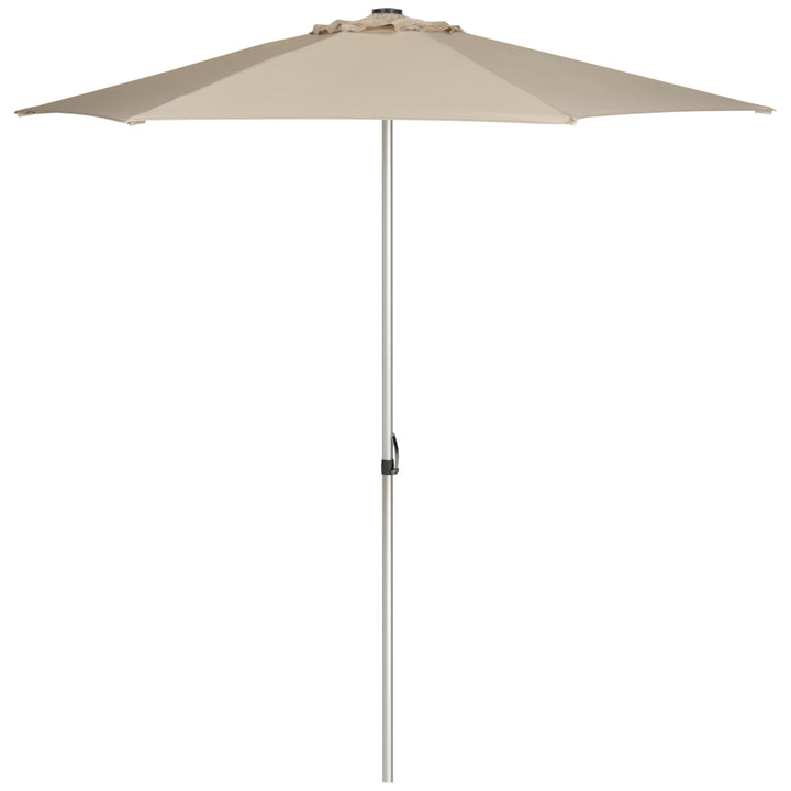 SAFAVIEH Outdoor Collection Hurst 9-Foot Easy Glide Market Umbrella Beige Image 5