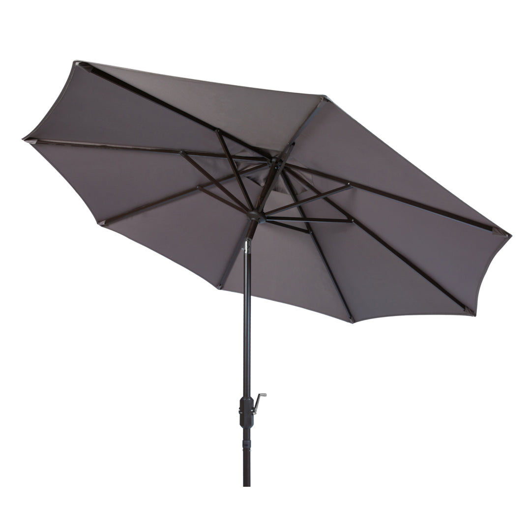 SAFAVIEH Outdoor Collection Ortega 9-Foot Tilt Crank Umbrella Grey Image 5