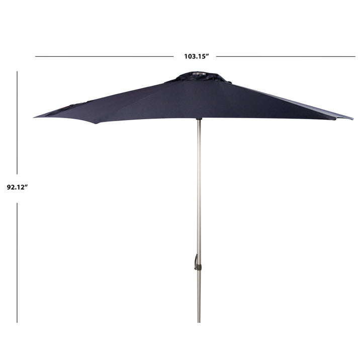 SAFAVIEH Outdoor Collection Hurst 9-Foot Push Up Umbrella Navy Image 3