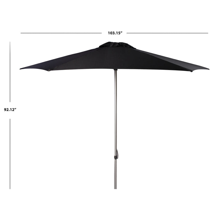 SAFAVIEH Outdoor Collection Hurst 9-Foot Push Up Umbrella Black Image 3