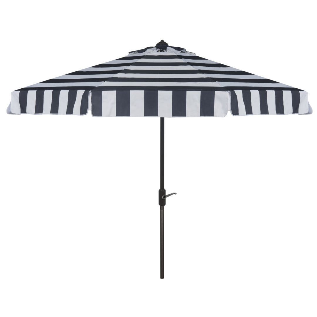 SAFAVIEH Outdoor Collection Elsa Fashion Line 9-Foot Tilt Umbrella Navy / White Image 2