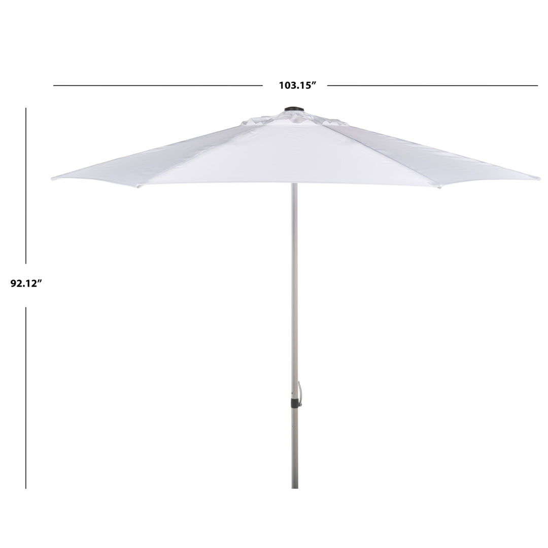 SAFAVIEH Outdoor Collection Hurst 9-Foot Push Up Umbrella White Image 3