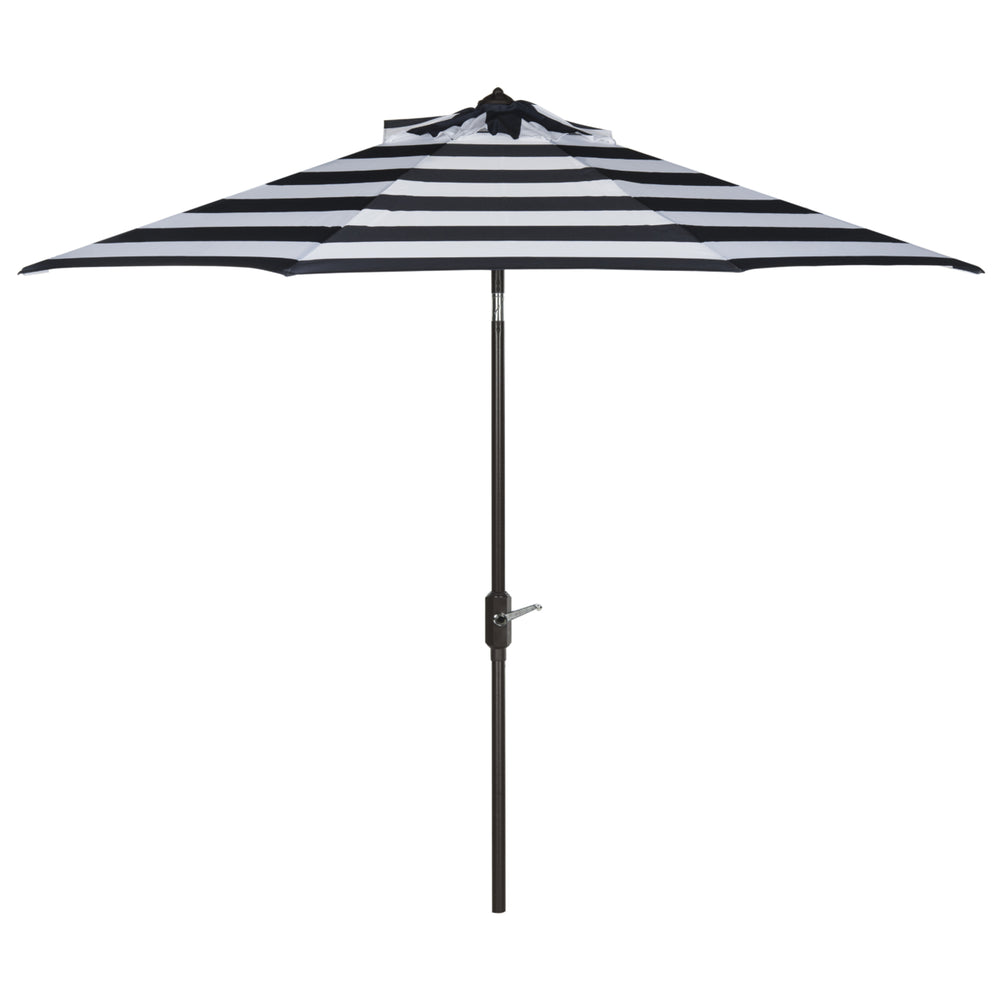 SAFAVIEH Outdoor Collection Iris Fashion Line 9-Foot Tilt Umbrella Navy / White Image 2