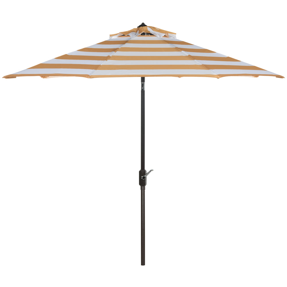 SAFAVIEH Outdoor Collection Iris Fashion Line 9-Foot Tilt Umbrella Orange / White Image 2