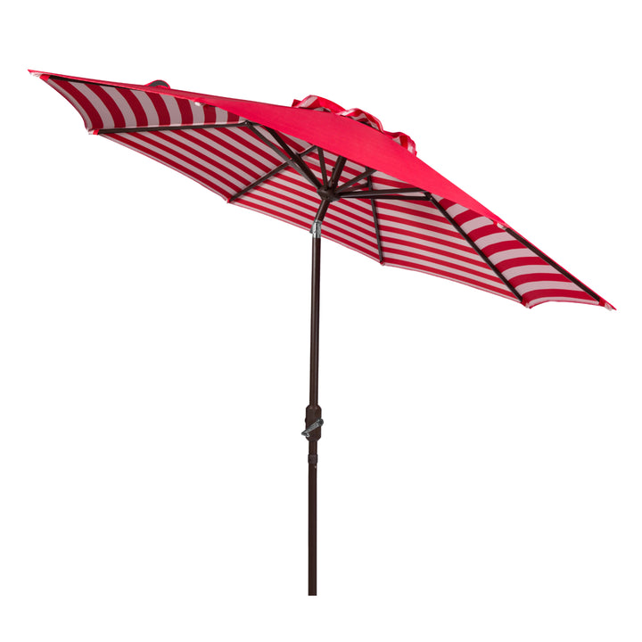 SAFAVIEH Outdoor Collection Athens Inside Out Striped 9-Foot Umbrella Red/White Image 5