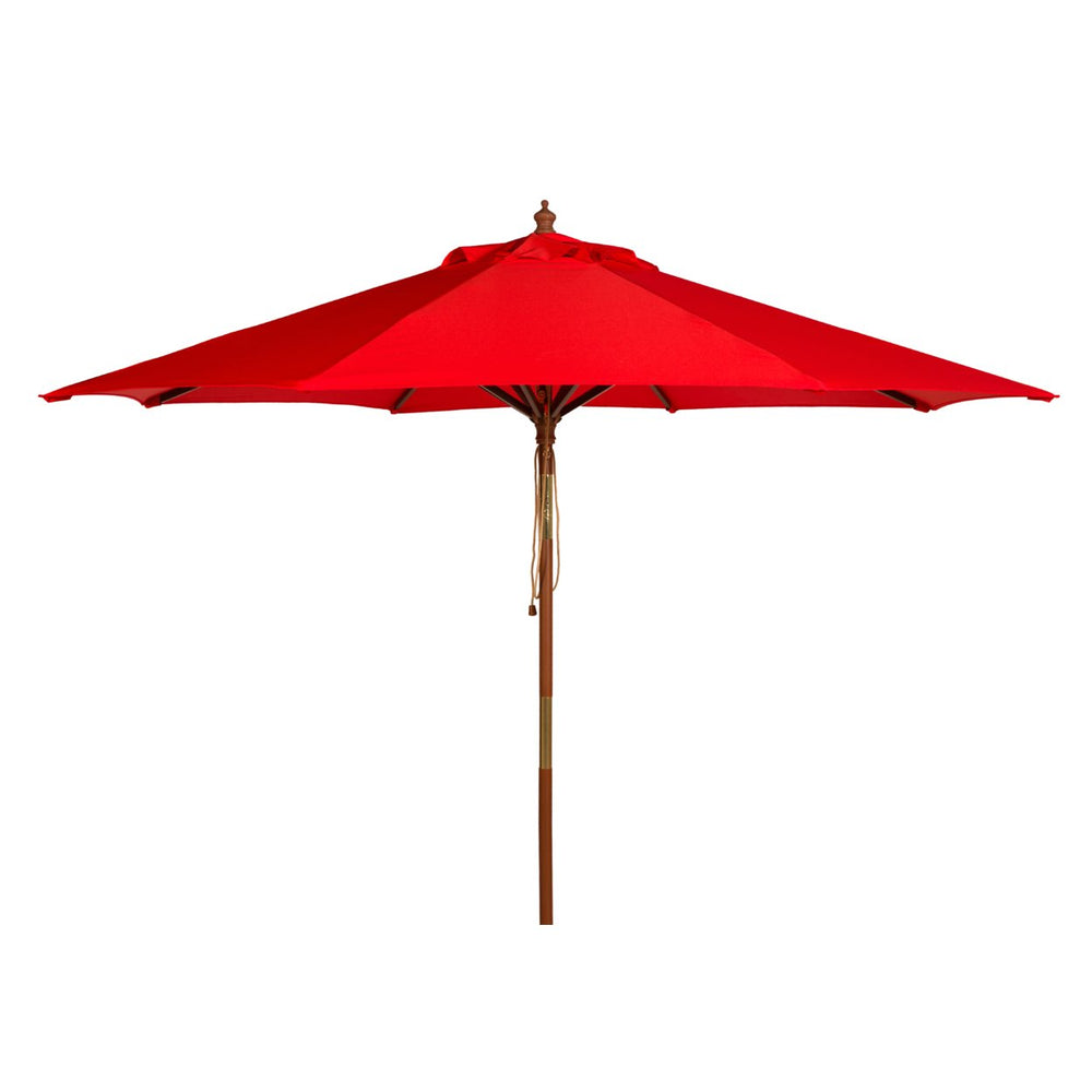 SAFAVIEH Outdoor Collection Cannes 9-Foot Wooden Outdoor Umbrella Red Image 2