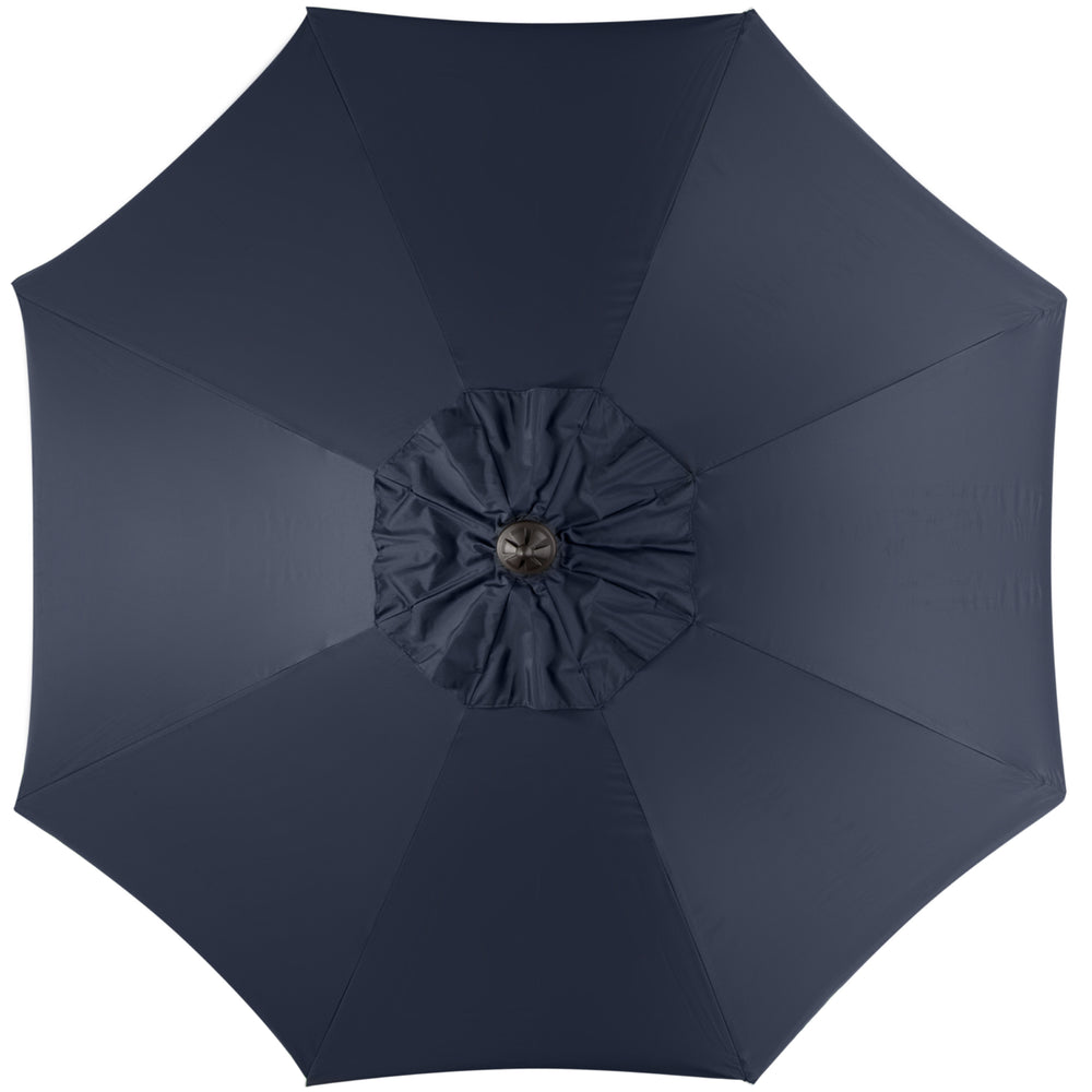 SAFAVIEH Outdoor Collection Venice Single Scallop 9-Foot Tilt Umbrella Navy/White Image 2