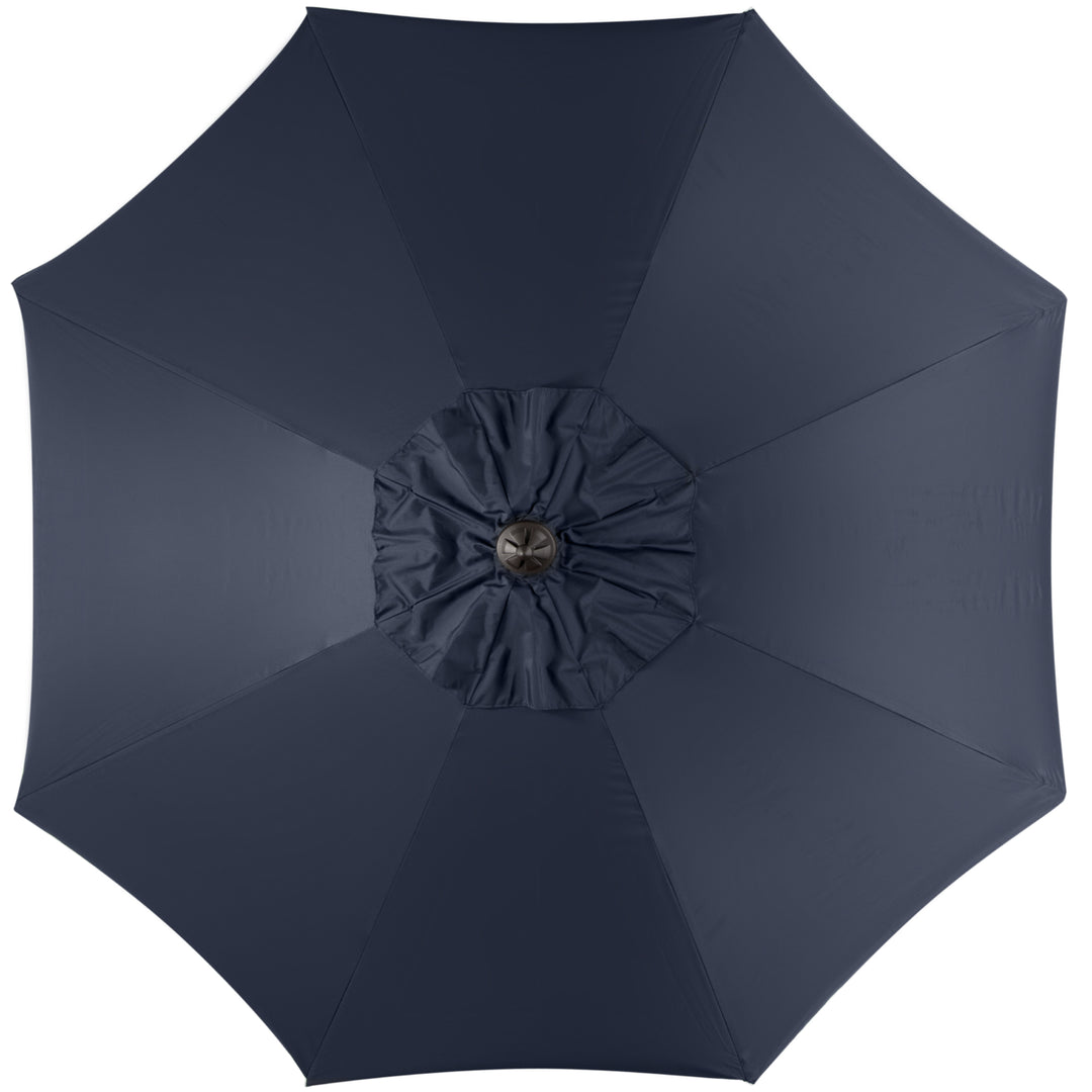 SAFAVIEH Outdoor Collection Venice Single Scallop 9-Foot Tilt Umbrella Navy/White Image 2