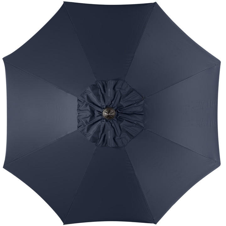 SAFAVIEH Outdoor Collection Venice Single Scallop 9-Foot Tilt Umbrella Navy/White Image 2