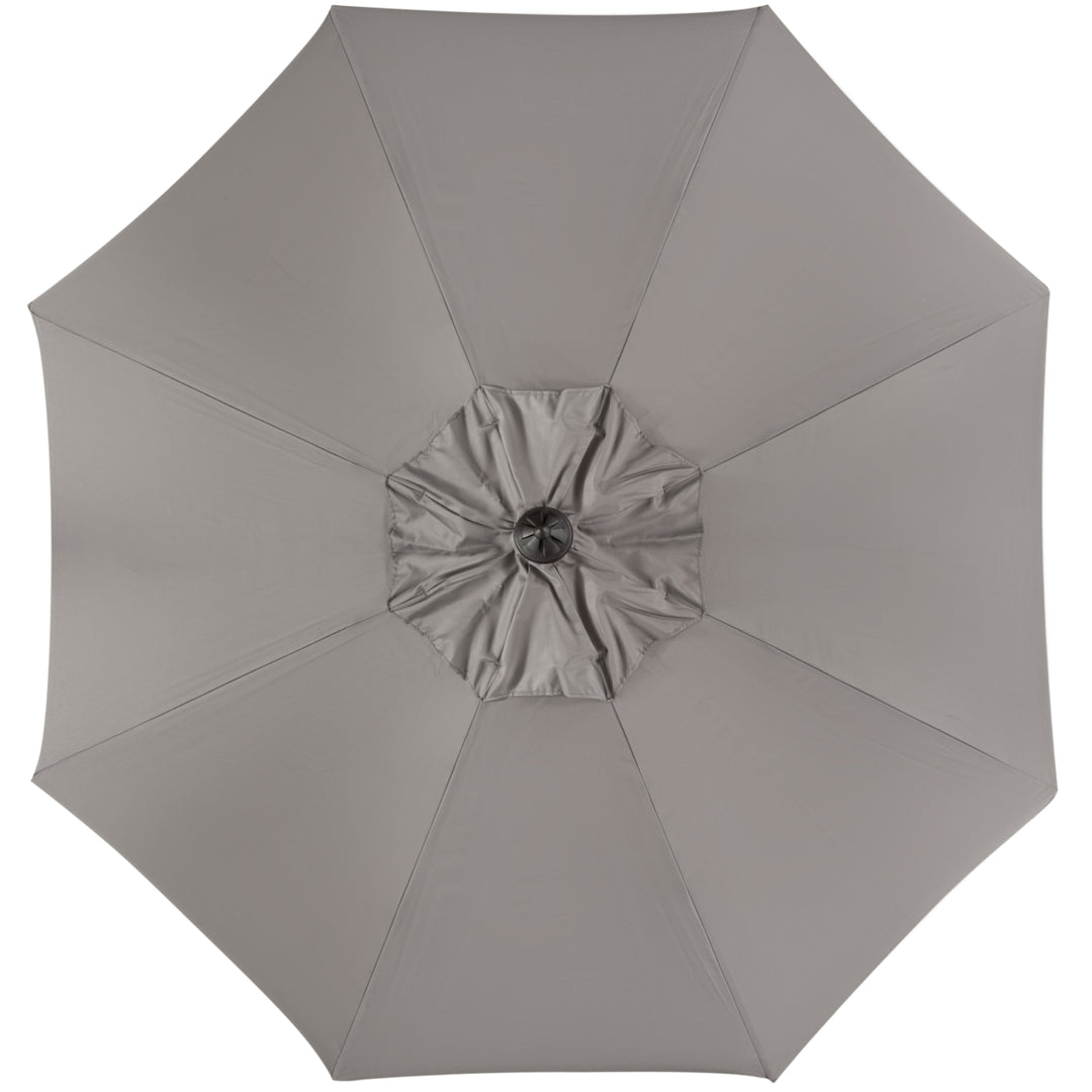 SAFAVIEH Outdoor Collection Venice Single Scallop 9-Foot Umbrella Taupe/White Image 2