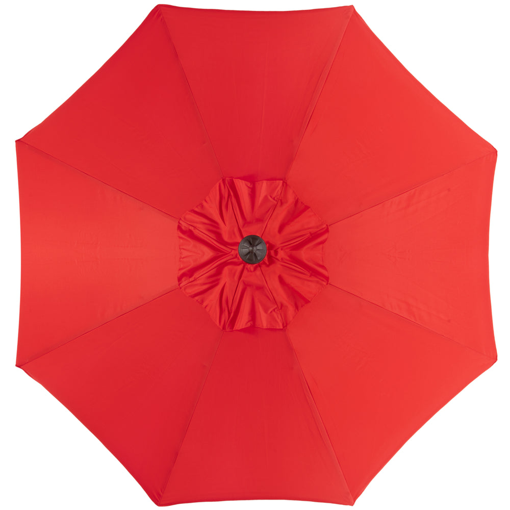 SAFAVIEH Outdoor Collection Venice Single Scallop 9-Foot Tilt Umbrella Red/White Image 2