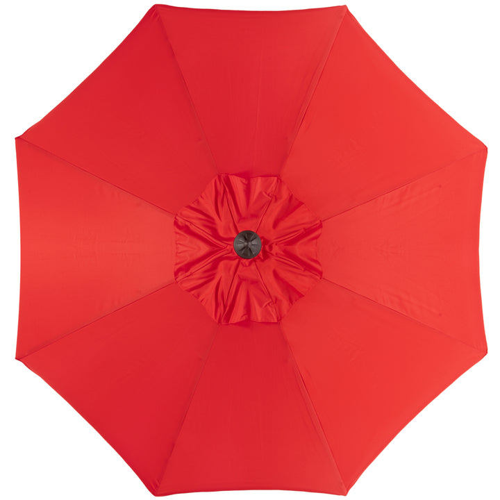 SAFAVIEH Outdoor Collection Venice Single Scallop 9-Foot Tilt Umbrella Red/White Image 2