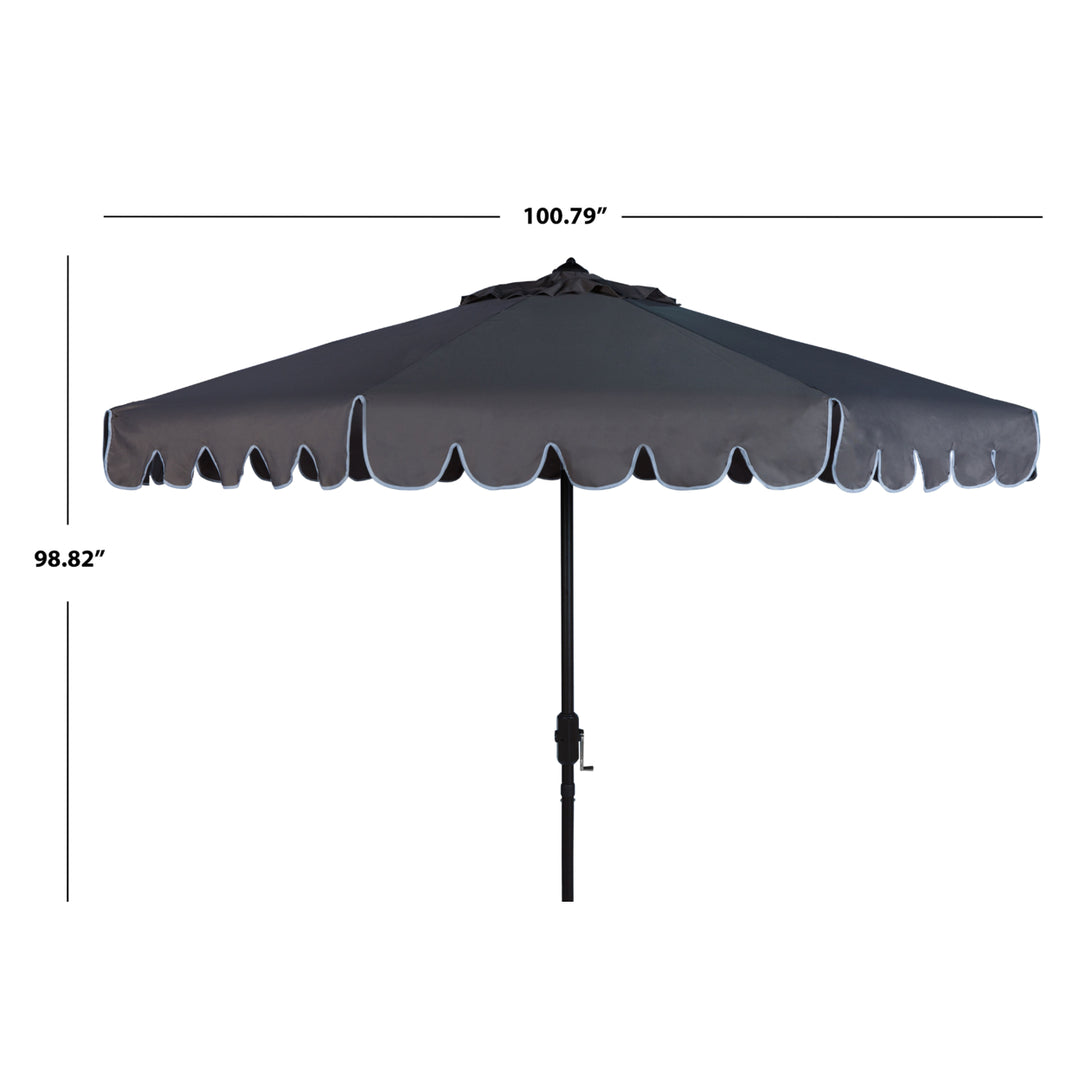 SAFAVIEH Outdoor Collection Venice Single Scallop 9-Foot Umbrella Taupe/White Image 4