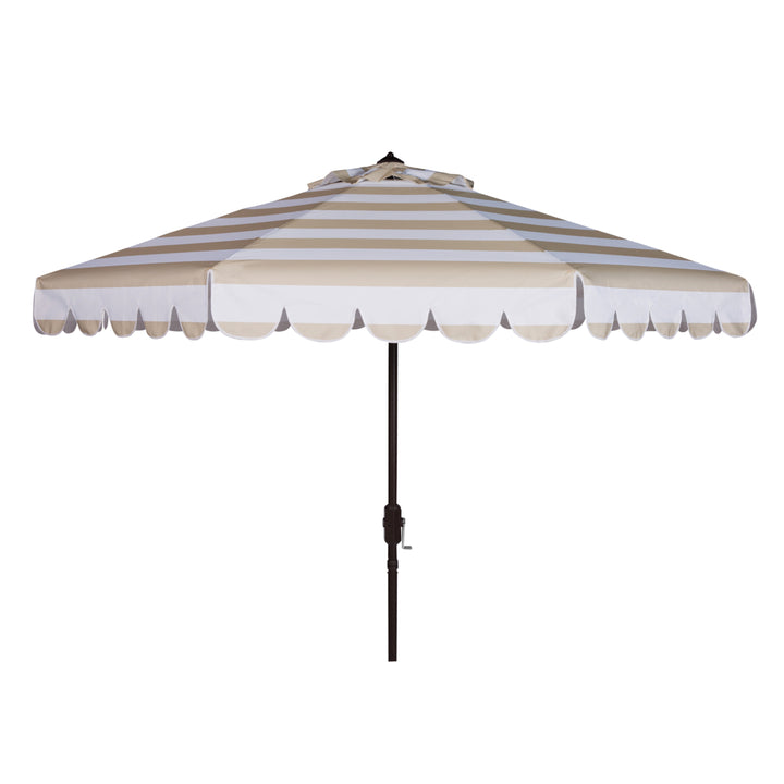 SAFAVIEH Outdoor Collection Maui Single Scallop 9-Foot Umbrella Beige/White Image 4