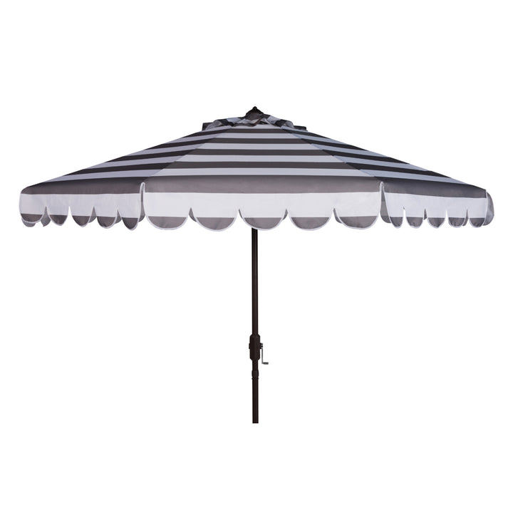 SAFAVIEH Outdoor Collection Maui Single Scallop 9-Foot Umbrella Grey/White Image 4