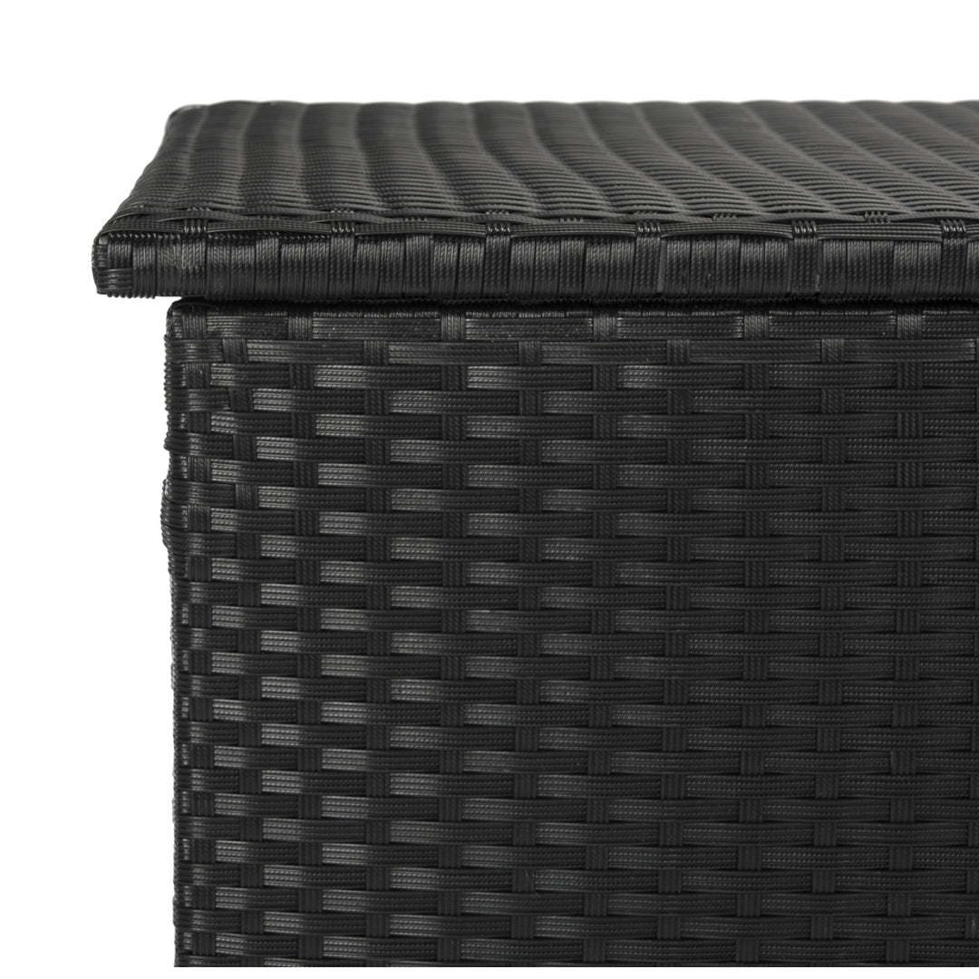 SAFAVIEH Outdoor Collection Cosima 53-inch Wide 13 Gallon Storage Box Black Image 7