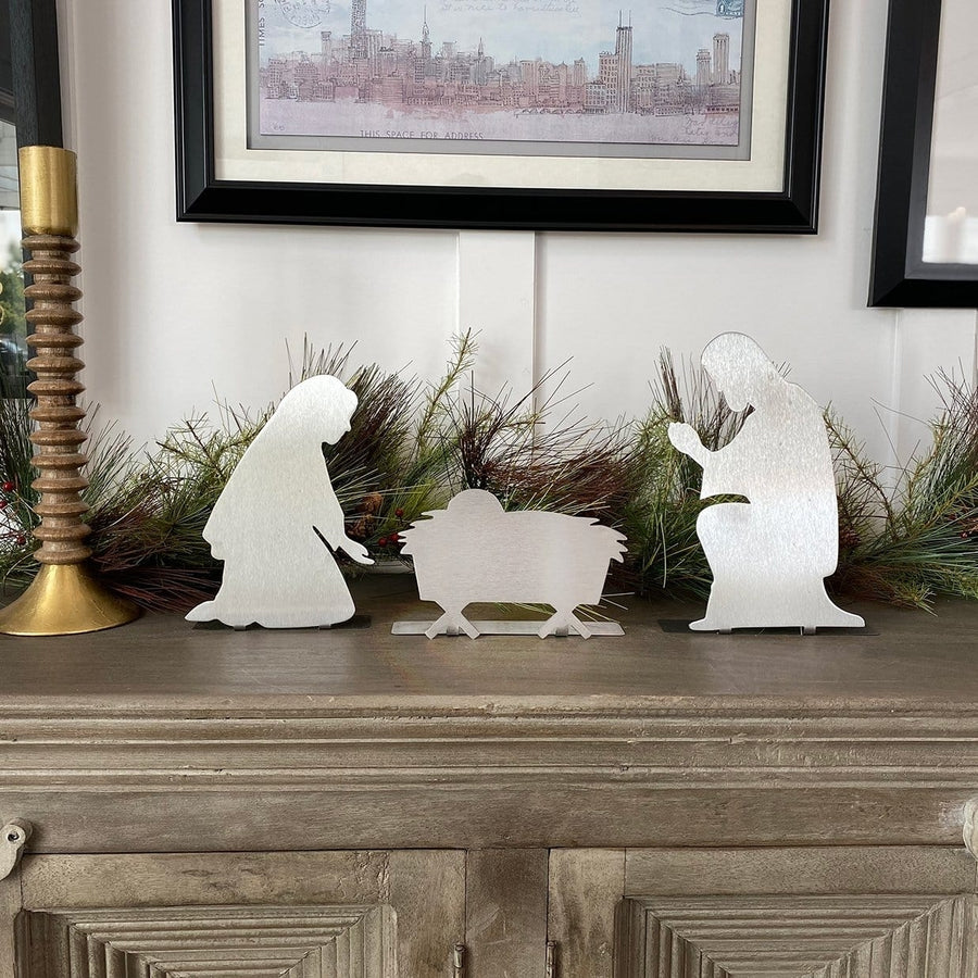 3-Piece Traditional Nativity - Christmas Decorations Nativity Set for Mantle Image 1