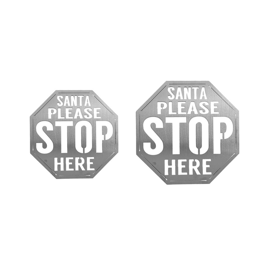Santa Stop Here - 2 Styles - Metal Christmas Decorations for Front Door Image 4