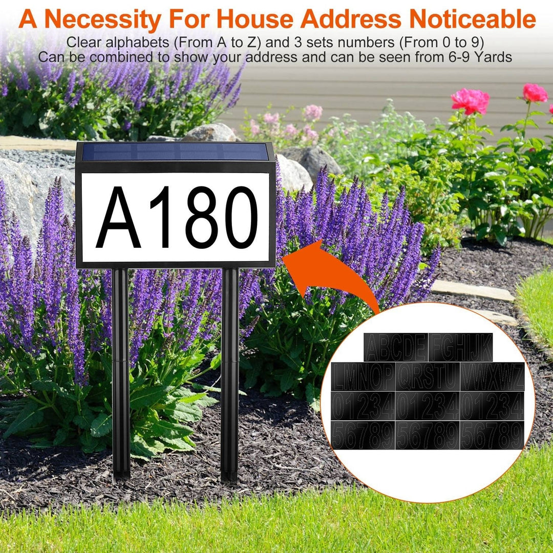 Solar Powered Address Plaque Sign Waterproof LED Light Dusk to Dawn Black Image 5