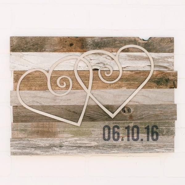 Single or Double Swirl Hearts - Rustic Bedroom  for Wall Image 5