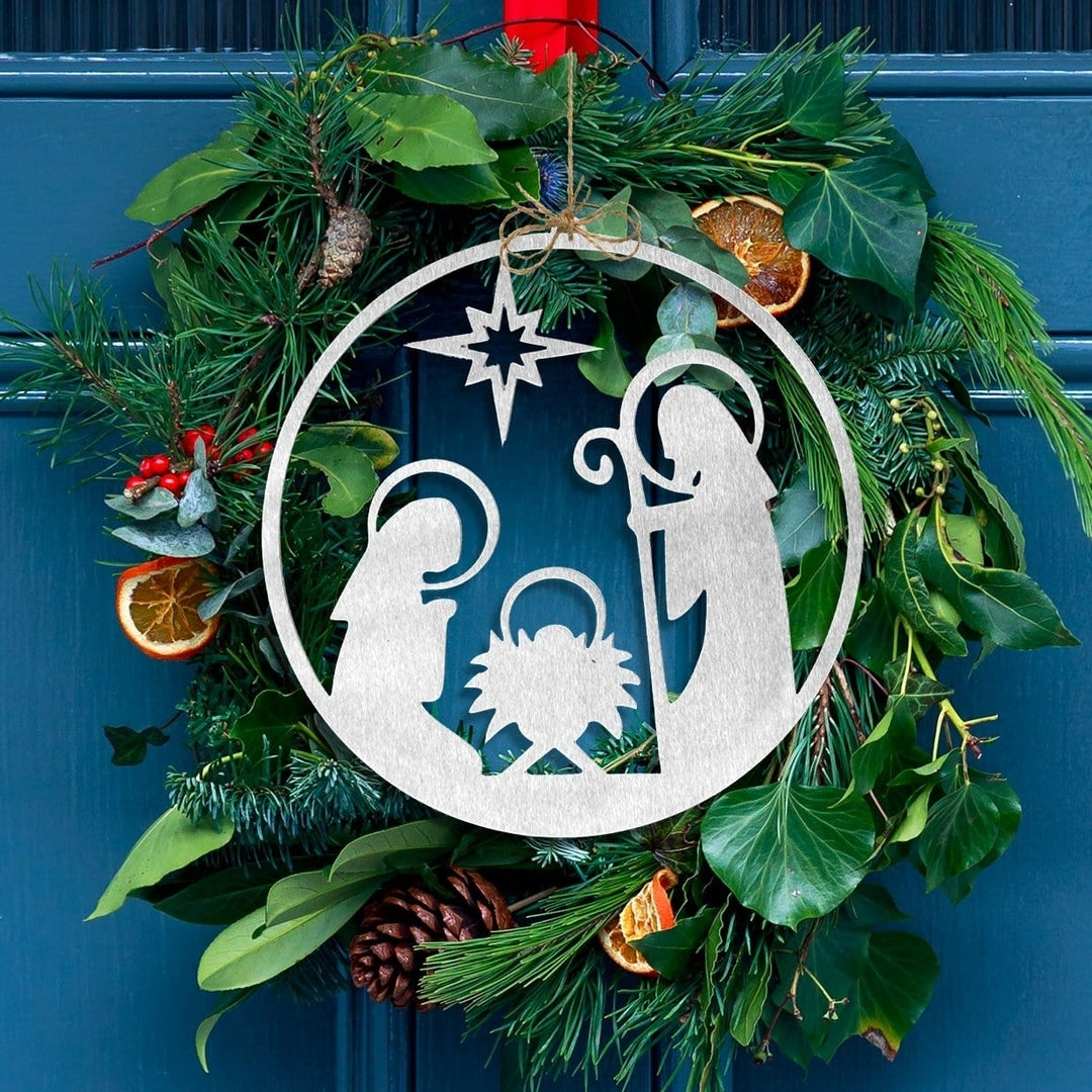 Star Nativity Wreath Insert - Nativity Manger Set Christmas Wreath Image 4