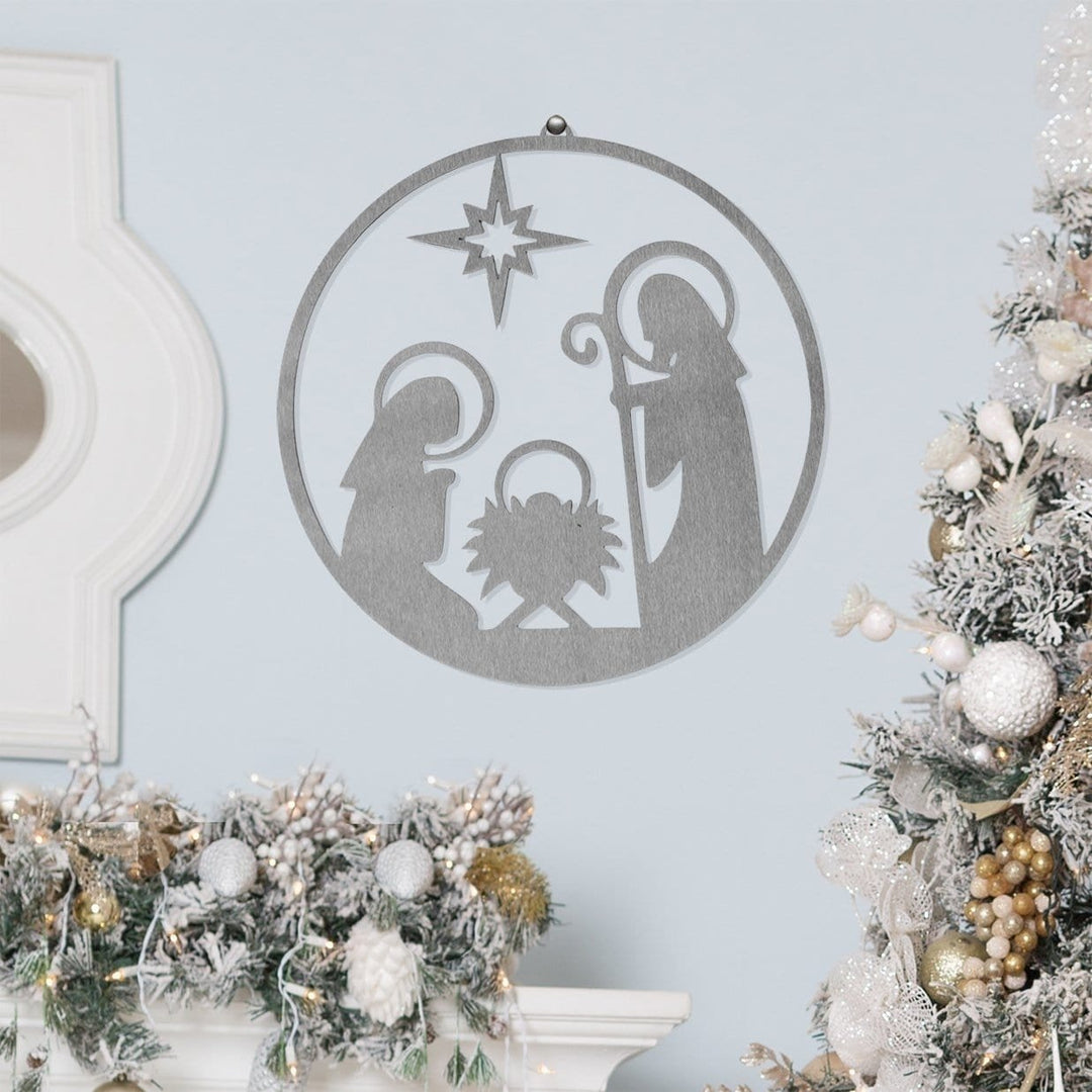 Star Nativity Wreath Insert - Nativity Manger Set Christmas Wreath Image 1
