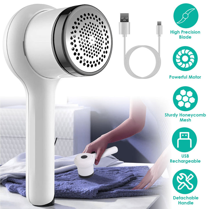 Electric Lint Shaver USB Rechargeable Fabric Clothes Lint Fluff Remover Fuzz Pilling Trimmer Sweater Shaver with Image 1