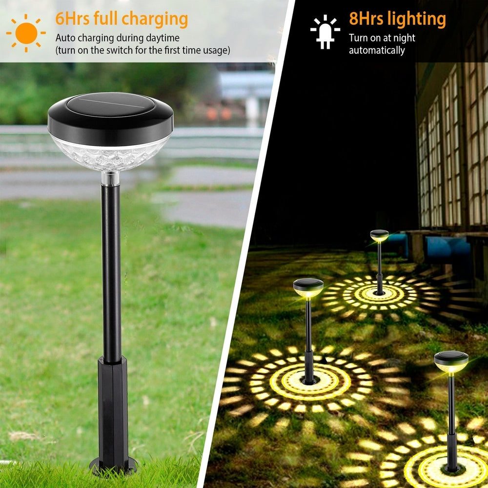 4 Packs Solar Pathway Lights Color Changing Waterproof Garden Lights Black 47.2cm Image 2