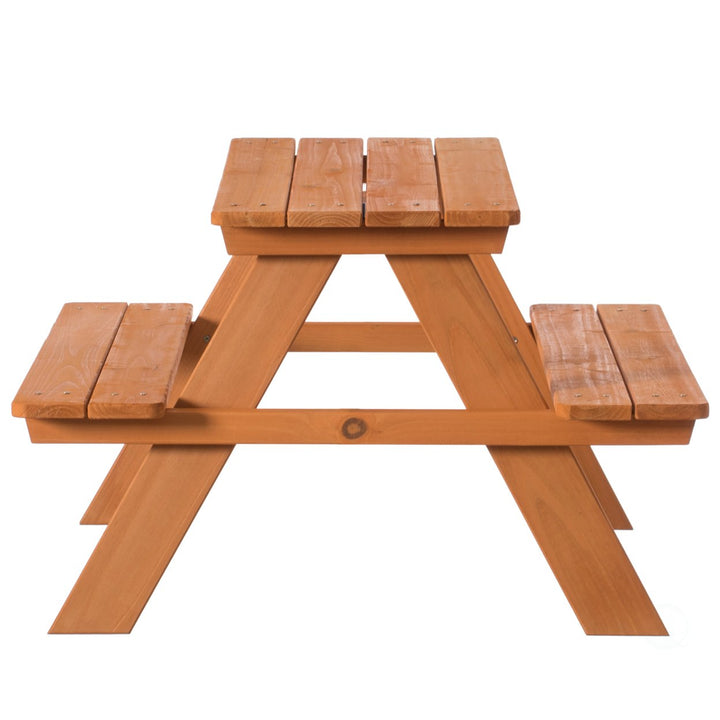 Wooden Kids Outdoor Picnic Table for Garden and Backyard, Stained Image 5