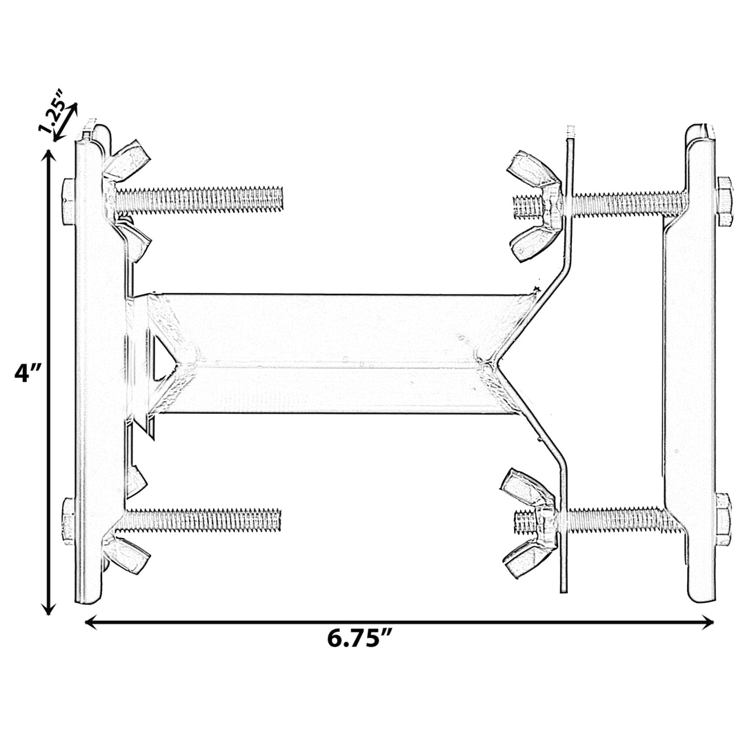 Patio Umbrella Clamp Holder Metal 3 Pack for Railing Deck or Fence Weatherproof Image 3