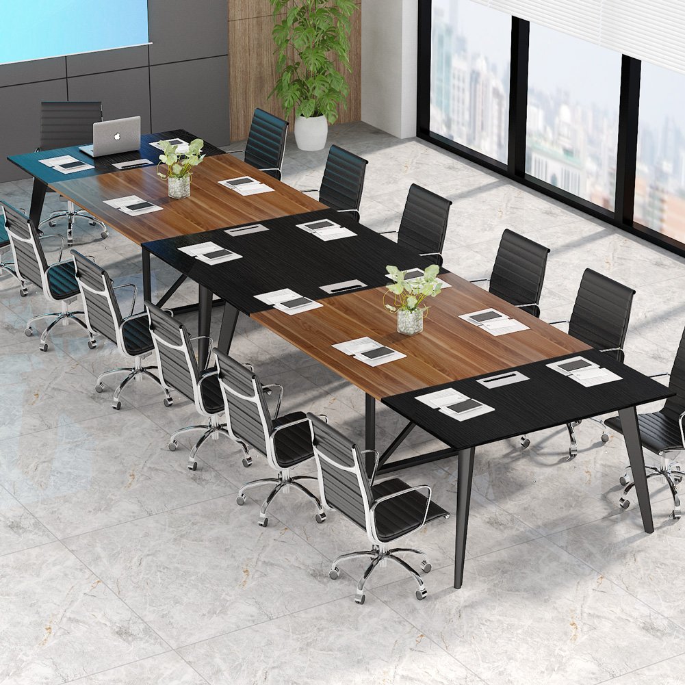 Tribesigns 8FT Conference Table, 94.5L x 47.2W inch Large Modern Meeting Table, Seminar Training Table with Grommet Image 3