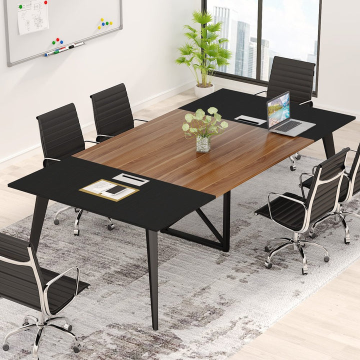 Tribesigns 8FT Conference Table, 94.5L x 47.2W inch Large Modern Meeting Table, Seminar Training Table with Grommet Image 4