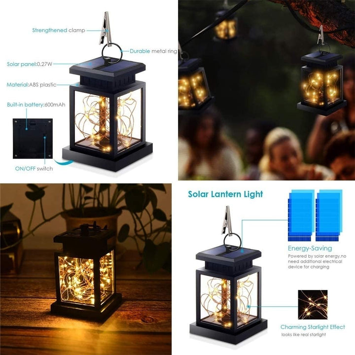 (2 Pack) Solar Fairy Light LED Lantern, Wireless Weatherproof Hanging Light Image 2